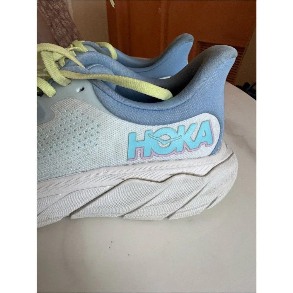 HOKA One One Arahi 7 Running Shoes Women’s Size 8.5 White Blue Lime